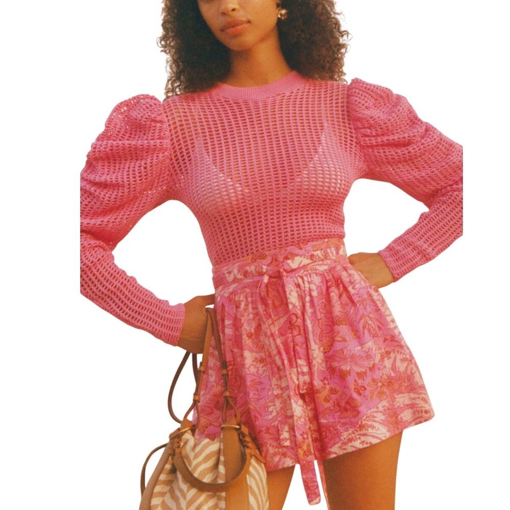 Ulla Johnson Textured Pink Delaney Sweater Size S